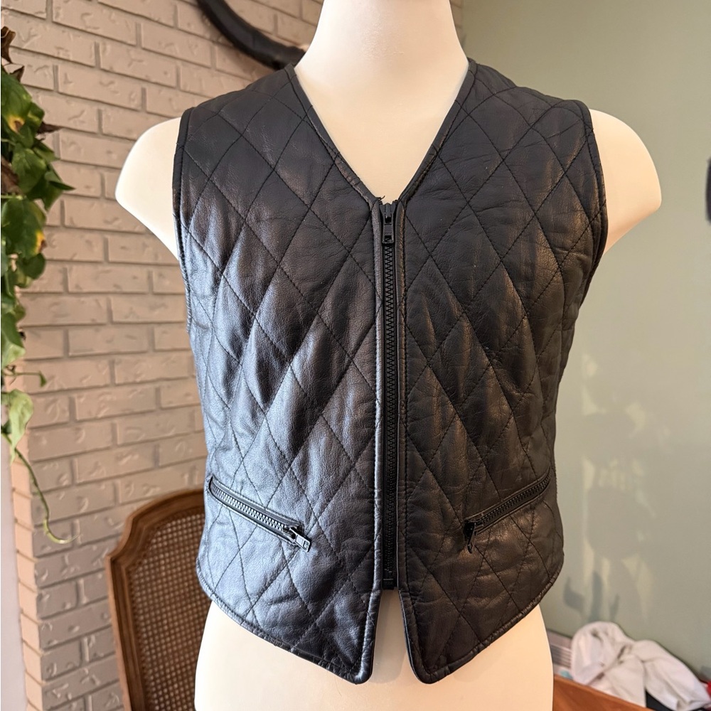 Genuine Leather Quilted Biker Vest | Unisex | Danier